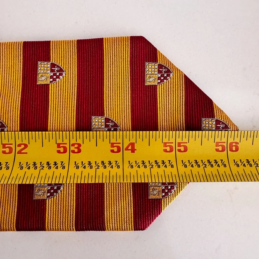Brooks Brothers Makers Silk Necktie Mens Burgundy Gold Repp Stripe Crest USA‎